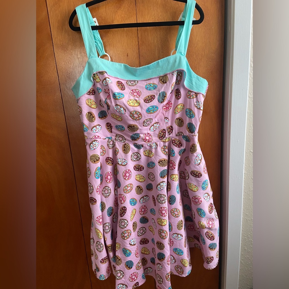 PINUP GIRL PINK DONUTS DRESS